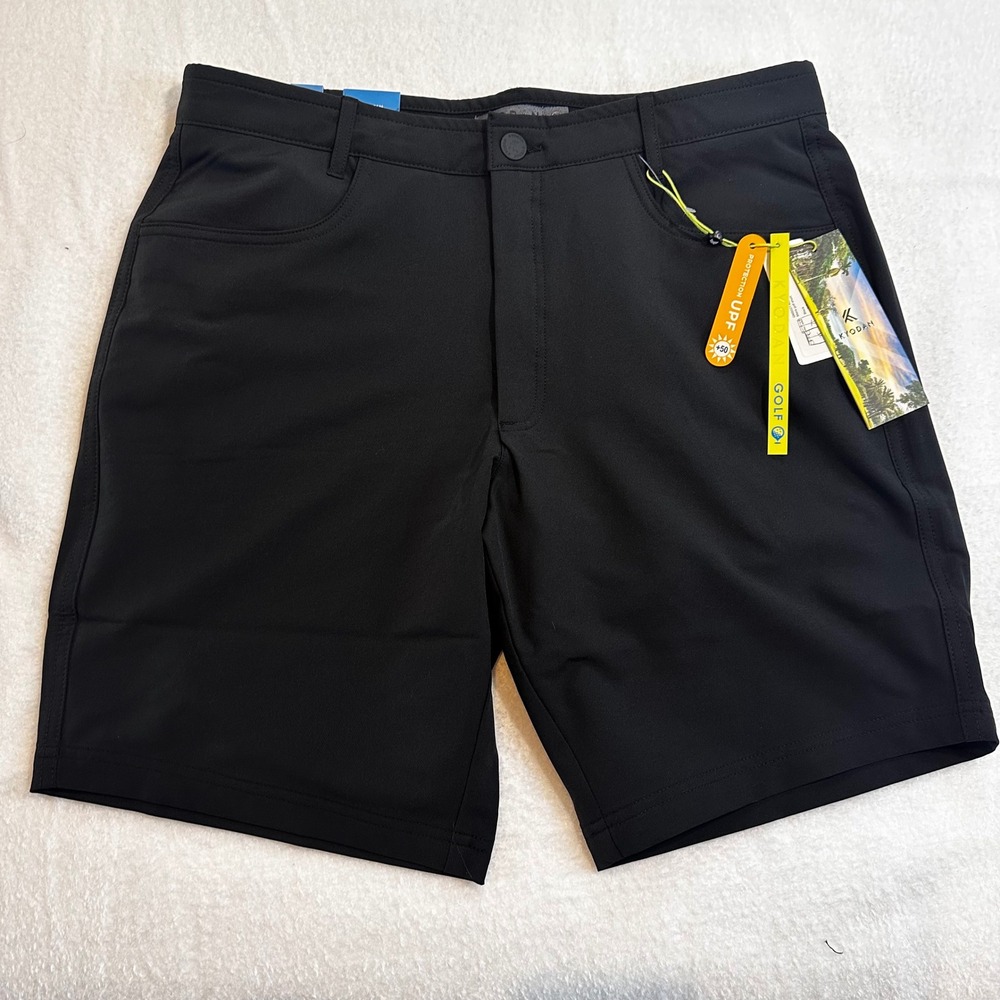 Kyodan Golf Shorts Mens 32 Black UPF 50+ Active Performance 9 Inseam 32